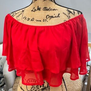 Like new Red Off-Shoulder Women's crop top